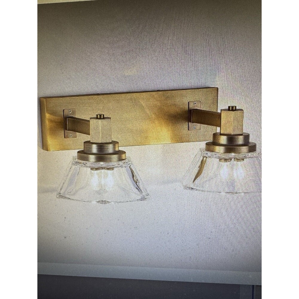 Bathroom Light Fixtures, 2-Light Modern Vanity Lights (29.5 in) Gold